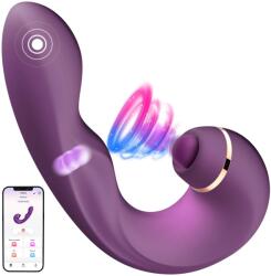 SuperLove Triple Action G-Spot & Clitoral Strong Tapping Vibrator with App Purple Vibrator