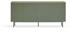Teulat Зелен/естествен нисък скрин от декор от дъб 165x78 cm Arista - Teulat (12722_TE)