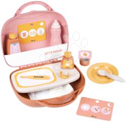 Smoby Pelenkázó készlet bőröndben Vanity Soft Baby Nurse Smoby játékbabának 12 kiegészítővel (SM220385)