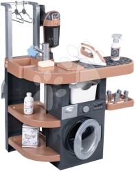 Smoby Mosókonyha mosógéppel és elektronikus porszívóval Rowenta Wash&Clean Laundry Smoby hanggal és vasalóval 17 kiegészítővel (SM330327)