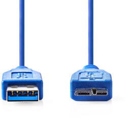 Nedis USB-A - Micro USB 3.2 Gen1 kábel 2.0m, 5Gbps, kék - CCGP61500BU20