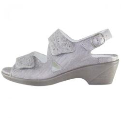 Waldläufer Sandale dama, gri, casual, din piele naturala, cu toc, Waldlaufer 653002-133-070-Kirbie-Gri (Marime: 40) (653002-133-070-Kirbie-Gri-40)