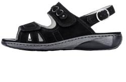 Waldläufer Sandale dama, negru, casual, din piele naturala, cu talpa joasa, Waldlaufer 210004-191-001-Garda-Negru (Marime: 36) (210004-191-001-Garda-Negru-36)