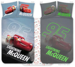 Disney Verdák Lightning sötétben világító gyerek ágyneműhuzat 100×135 cm, 40×60 cm Nr1