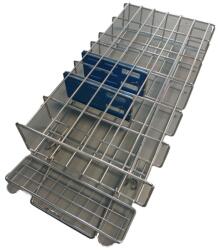  2 soros acél késrács ( 6 kés, 2 acél, belső lánckesztyű tartó) (59005)