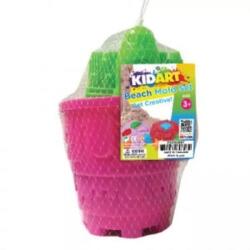 Kid Art Kid Art: Set de plajă, Nisip kinetic cu 6 forme - roșu (DS500/6MT)
