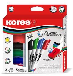 Kores Tábla- És Flipchart Marker Szivaccsal - 1-3 mm, 4 db-os Készlet