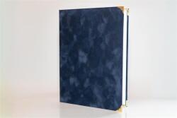  Oklevéltartó, A4, exkluzív, plüss, 4 fém sarokkal, kék (ISKE241) - webpapir