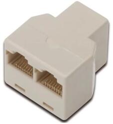 PremiumCord RJ-45 Elosztó Fehér 3cm SRJR2FF (SRJR2FF)