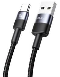 USAMS sy series adatkábel, usb - type-c, 3a, 18w, gyorstöltő, 120cm, fekete (SJ718USB01)