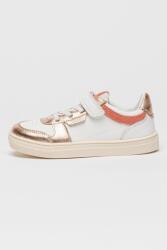 Primigi Primigi, Bőrsneaker fémes hatású részletekkel, Fehér, Világos rózsaszín, 34 EU (7931544-WHITE-COPPER-34)
