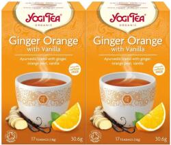 YOGI TEA 2x Bio gyömbértea készlet, Narancsos és vaníliás ízzel, 17 tasak, 30.6 g