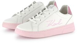 Karl Lagerfeld Kids KARL LAGERFELD KIDS, Logós bőr sneaker, Csontszín, Pasztellrózsaszín, 37 EU (Z30377-10P-37)