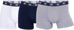 CR7 CR7, Boxeralsó logós derékpánttal - 3 pár, Szürke, Fehér, Sötétkék, L (80378100492701_L)