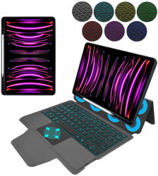 Techsuit iPad Pro 11 (2018 / 2020 / 2021 / 2022) - Techsuit - KeyTab Pro (vezeték nélküli RGB billentyűzettel és stylus-ceruza tartóval) - Fekete. tok