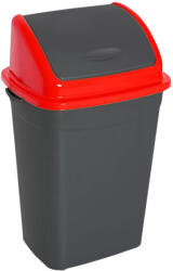 PLANET Billenőfedeles szelektív hulladékgyűjtő szemetes Antracit-Piros 50L (UP011PP)