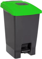 PLANET Pedálos szelektív hulladékgyűjtő szemetes nyomófedeles nyílással Antracit-Zöld 100L (UP229Z)
