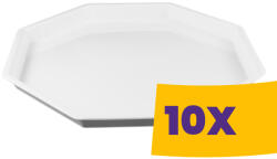  Oktogon műanyag tálca fehér 10db