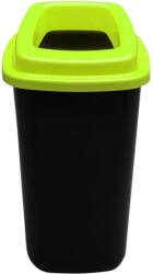 Plafor Sort szelektív hulladékgyűjtő szemetes Fekete-Zöld 28L (PL683-02)