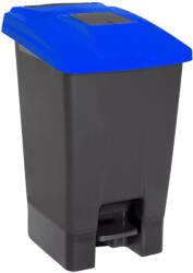 PLANET Pedálos szelektív hulladékgyűjtő szemetes nyomófedeles nyílással Antracit-Kék 100L (UP229K)