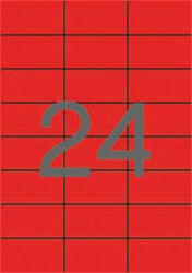 APLI Színes Etikett - 70x37mm, Piros, 2400 db