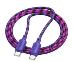 hoco. X116 adatkábel (Type-C - Type-C, 60W, PD gyorstöltő 3.0, 100cm, cipőfűző) LILA (X116_C_C_P) (X116_C_C_P)