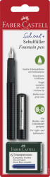 Faber-Castell Stilou Faber-Castell FC149809 + 6 cartuse cerneala albastra, Carbon (FC149809)