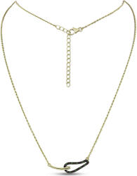  Aranyozott Ezüst Nyaklánc Zöld Gyémánttal - Elegáns Dísz