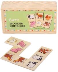 Bigjigs Domino din lemn Bigjigs - Animalele de la ferma (BJ736)