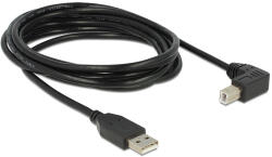 Delock USB2.0 cablu USB A plug - USB B 90 cu conectori, 3m