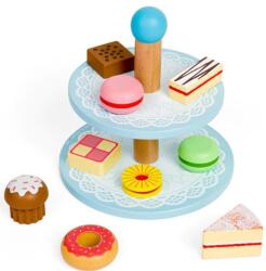 Bigjigs Toys Set de suporturi din lemn pentru torturi și dulciuri cu 9 piese (BJ621) Bucatarie copii