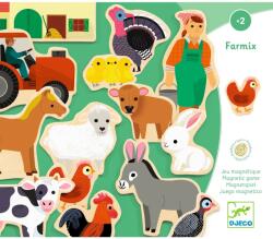 DJECO Set de magneți din lemn Djeco - Farm, 24 de bucăți (DJ03127)