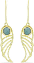  Arannyal Bevont Ezüst Fülbevaló 1.11 Karátos Labradorittal