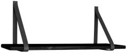 House Nordic Forno polc fekete, fekete bőrpántokkal, 80x20 cm (4292015) - geminiduo