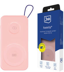 3mk Protection 3mk PastelUp 10, 000mAh 22.5W USB 1A1C külső akkumulátor - rózsaszín