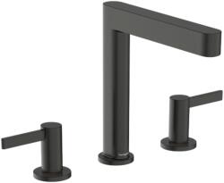 Hansgrohe Finoris Mosdócsaptelep 160, push-open lefolyógarnitúrával, Szálcsiszolt Fekete Króm 76034340 (76034340)