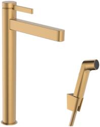 Hansgrohe Finoris Egykaros mosdócsaptelep 260, bidé kézizuhannyal és 160cm-es zuhanytömlővel, Szálcsiszolt Bronz 76220140 (76220140)