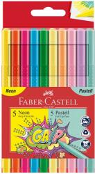 Faber-Castell Carioci 10 culori/set, pastel si neon, Grip FABER-CASTELL Grip (FC155312)