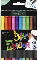 Faber-Castell Carioci cu varf pensula, 10 culori/set, Black Edition FABER-CASTELL (FC116451)