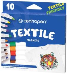 Centropen Markere pentru textile, 10 culori/set, CENTROPEN (CE273910)