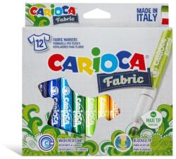 CARIOCA Carioci pentru textile, varf 6mm, 12 culori/cutie, CARIOCA Fabric (CA-40957)