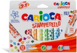 CARIOCA Carioci cu stampila 12 culori/set, diverse forme, CARIOCA Stamperello (CA-42240)