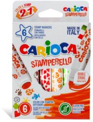 CARIOCA Carioci cu stampila 6 culori/set, diverse forme, CARIOCA Stamperello (CA-42279)