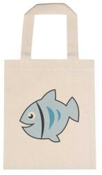  Óvodai jellel vászontáska 22x26, 3x0, 3cm méretben hal kék jel