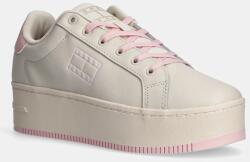 Tommy Hilfiger bőr sportcipő TJW FLATFORM ESS fekete, EN0EN02518 - bézs Női 38