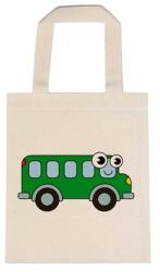  Óvodai jellel vászontáska 22x26, 3x0, 3cm méretben busz zöld jel