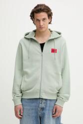 HUGO BOSS pamut melegítőfelső fekete, melange, kapucnis, 50447972 - zöld S - answear - 49 990 Ft