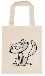  Óvodai jellel vászontáska 22x26, 3x0, 3cm méretben cica fehér jel