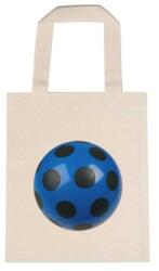  Óvodai jellel vászontáska 22x26, 3x0, 3cm méretben labda kék fekete pöttyös jel