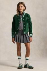 Ralph Lauren gyerek pamut szoknya szürke, mini, harang alakú, 313979023002 - szürke 136-142
